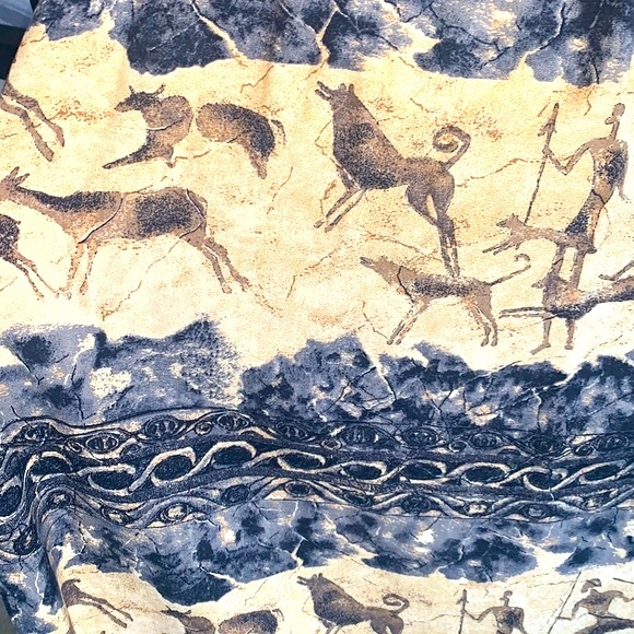 ORVIS midi skirt, #cottagecore, petroglyphs, fathered with elastic waist L EUC - Picture 7 of 12